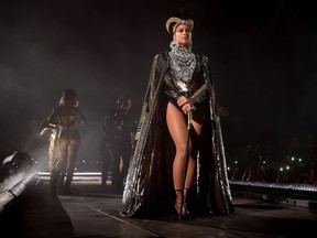 Beyonce Knowles performs onstage during 2018 Coachella Valley Music And Arts Festival Weekend 1 at the Empire Polo Field on April 14, 2018 in Indio, California. (Photo by Larry Busacca/Getty Images for Coachella )