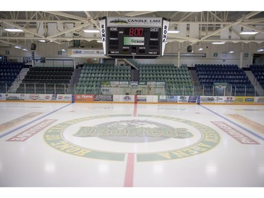 Elgar Petersen Arena, home of the Humboldt Broncos, is shown in Humboldt, Sask., on Saturday, April 7, 2018. RCMP say 14 people are dead and 14 people were injured Friday after a truck collided with a bus carrying a junior hockey team to a playoff game in northeastern Saskatchewan. Police say there were 28 people including the driver on board the Humboldt Broncos bus when the crash occurred at around 5 p.m. on Highway 35 north of Tisdale.