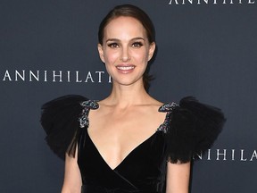 FILE - In this Feb. 13, 2018, file photo, Natalie Portman arrives at the Los Angeles premiere of "Annihilation" at the Regency Village Theatre. The foundation behind the prestigious Genesis Prize says this year's winner, Natalie Portman, has pulled out of the June awards ceremony in Israel, quoting a representative for the U.S. actress as saying recent events in Israel were "extremely distressing to her," according to a statement on Thursday, April 19, 2018.