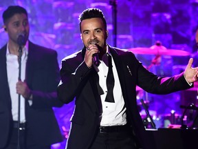 Puerto Rican singer Luis Fonsi performs his song 'Despacito' during the traditionnal Clive Davis party on the eve of the 60th Annual Grammy Awards on January 28, 2018, in New York.(JEWEL SAMAD/AFP/Getty Images)