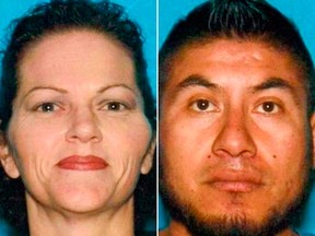 These undated photos provided by the Hanford, Calif., Police Department show Stacie Mendoza and her husband Jose Mendoza. (Hanford Police Department via AP)