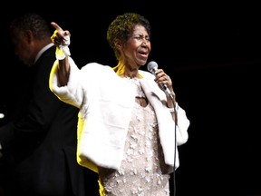 Aretha Franklin attends the Elton John AIDS Foundation's 25th Anniversary Gala in New York on Nov. 7, 2017.
