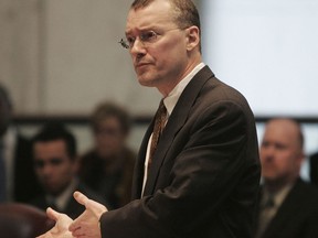 In this Feb. 15, 2006, file photo, Attorney David S. Buckel makes arguments in favour of gay marriage, during oral arguments seeking marriage for same sex couples at the New Jersey Supreme Court in Trenton, N.J. (AP Photo/Jose F. Moreno, Pool, File)