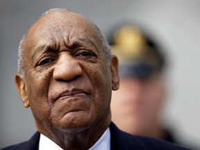 FILE - In this April 18, 2018 file photo, Bill Cosby arrives for his sexual assault trial at the Montgomery County Courthouse in Norristown, Pa. The prosecutors who put Cosby away said Sunday, April 29, 2018, they're confident the conviction at his suburban Philadelphia sexual-assault retrial will stand.