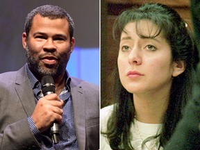 Jordan Peele (left) is executive producing Lorena, a documentary series about Lorena Bobbitt (R), who sliced off her husband's penis while he was sleeping in 1993.  (Matt Winkelmeyer/Getty Images for SBIFF/POOL/AFP/Getty Images)