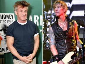 Sean Penn (L) will be interviewed about his novel "Bob Honey Who Just Do Stuff: A Novel" by Guns N' Roses bassist Duff McKagan.  (Michael Loccisano/Getty Images/Frazer Harrison/Getty Images)