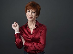 In this March 22, 2018 photo, comedian Kathy Griffin poses for a portrait in Los Angeles to promote her upcoming "The Laugh Your Head Off World Tour.