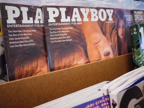Issues of Playboy magazines are seen on the shelf of a bookstore in Bethesda, Maryland, on Oct. 13, 2015. (Mandel Ngan/AFP/Getty Images/Files)
