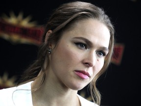 Ronda Rousey at the WrestleMania 35 press conference in New York City on March 16, 2018