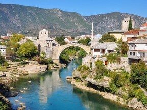 Mostar's Old Bridge -- a 21st-century reconstruction of the 16th-century original -- is traditionally considered the point where East meets West.