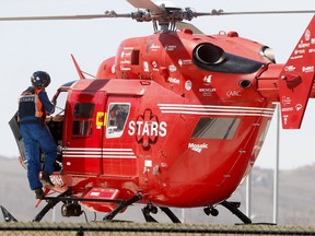 STAR's air ambulance brings a 2 year old into the Alberta Childrens Hospital who fell into a septic tank in Calgary on Thursday April 26, 2018. Darren Makowichuk/Postmedia