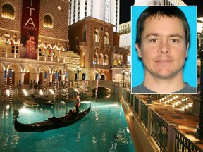 Anthony Wrobel, 42, appears alongside a Aug. 17, 2011 photo of The Venetian hotel and casino in Las Vegas, Nev.