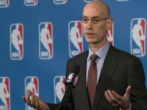 NBA Commissioner Adam Silver speaks to reporters during a news conference in New York on Oct. 21, 2016. (AP Photo/Mary Altaffer)