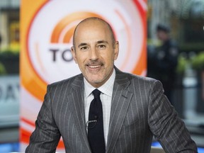 This Nov. 8, 2017 photo released by NBC shows Matt Lauer on the set of the "Today" show in New York.