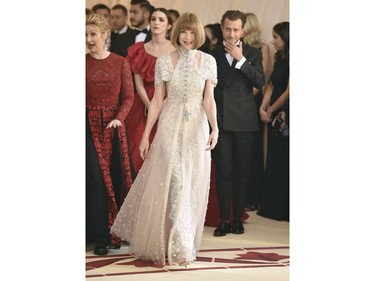 Anna Wintour attends The Metropolitan Museum of Art's Costume Institute benefit gala celebrating the opening of the Heavenly Bodies: Fashion and the Catholic Imagination exhibition on Monday, May 7, 2018, in New York.