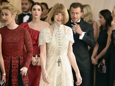 Anna Wintour attends The Metropolitan Museum of Art's Costume Institute benefit gala celebrating the opening of the Heavenly Bodies: Fashion and the Catholic Imagination exhibition on Monday, May 7, 2018, in New York.