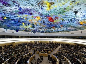 A general view taken on the opening day of the 22nd session of the United Nations Human Rights Council on February 25, 2013 in Geneva.