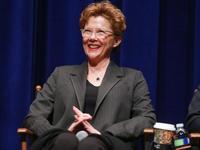 Annette Bening speaks onstage during the premiere of Sony Pictures Classics' "The Seagull" at Writers Guild Theater on May 1, 2018 in Beverly Hills, California.