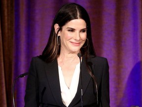 Actress Sandra Bullock speaks during the Beverly Hills Bar Association's 2018 Entertainment Lawyer of the Year Dinner at the Montage Beverly Hills on May 3, 2018 in Beverly Hills, California.