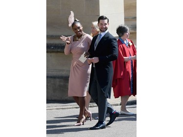 WINDSOR, ENGLAND - MAY 19:  Serena Williams and Alexis Ohanian attend the wedding of Prince Harry to Ms Meghan Markle at St George's Chapel, Windsor Castle on May 19, 2018 in Windsor, England. Prince Henry Charles Albert David of Wales marries Ms. Meghan Markle in a service at St George's Chapel inside the grounds of Windsor Castle. Among the guests were 2200 members of the public, the royal family and Ms. Markle's Mother Doria Ragland.