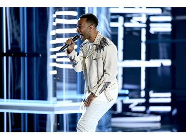 Recording artist John Legend performs onstage during the 2018 Billboard Music Awards at MGM Grand Garden Arena on May 20, 2018 in Las Vegas, Nevada.