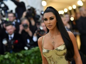 Kim Kardashian arrives for the 2018 Met Gala on May 7, 2018, at the Metropolitan Museum of Art in New York.