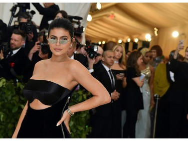 Kylie Jenner arrives for the 2018 Met Gala on May 7, 2018, at the Metropolitan Museum of Art in New York. The Gala raises money for the Metropolitan Museum of ArtÃ¢â¬â¢s Costume Institute. The Gala's 2018 theme is Ã¢â¬ÅHeavenly Bodies: Fashion and the Catholic Imagination.Ã¢â¬ï¿½