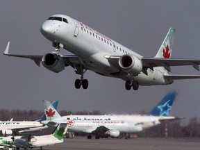 An Air Canada jet takes off from Halifax Stanfield International Airport in Enfield, N.S. on Thursday, March 8, 2012.