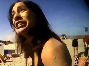 Willwood Police have released bodycam footage of the arrest of Emily Weinman, who was punched in the head by an officer at a south New Jersey beach. (YouTube/NJ.com)