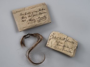 A lock of hair from Benedict Arnold that is set to go on display at the Fort Ticonderoga museum.