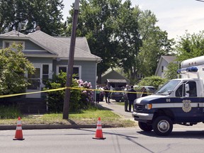 Springfield Police work at the scene where bodies were found Wednesday in Springfield, Mass., a house connected to Stewart Weldon, currently being held on other charges, on Thursday, May 31, 2018.