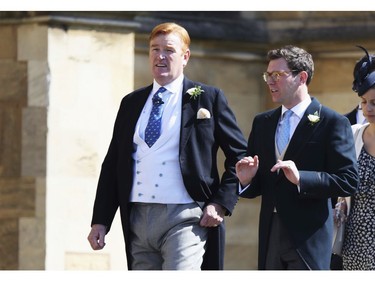 Mark Dyer arrives for the wedding ceremony of Prince Harry and Meghan Markle at St. George's Chapel in Windsor Castle in Windsor, near London, England, Saturday, May 19, 2018. (Chris Jackson/pool photo via AP) ORG XMIT: RWW751