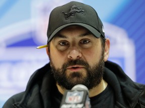 Detroit Lions head coach Matt Patricia speaks during a press conference at the NFL football scouting combine on Feb. 28, 2018