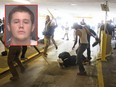 Daniel Borden (left) was found guilty in the beating of  DeAndre Harris in a parking garage beside the Charlottesville police station after a white nationalist rally was disbursed by police on Aug. 12, 2017. (Hamilton County Justice Center/Zach D. Roberts via AP)