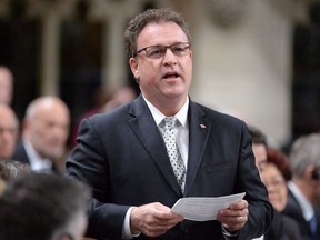 Conservative Party whip Gordon Brown rises during Question Period in the House of Commons on Parliament Hill in Ottawa on May 19, 2016.