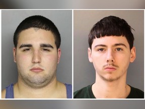 This combination of file photos provided by the Bucks County District Attorney's Office in Doylestown, Pa., shows Cosmo DiNardo, left, and his cousin shows Sean Kratz.