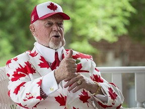 Don Cherry all decked out in red and white on Canada Day on Saturday July 1, 2017.  (Craig Robertson/Toronto Sun)