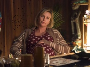 This image released by Focus Features shows Charlize Theron in a scene from "Tully." (Kimberly French/Focus Features via AP)