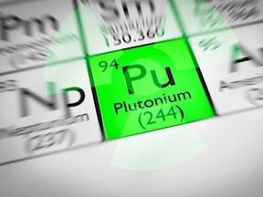 Focus on radioactive green Plutonium Chemical Element