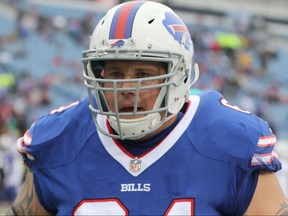Richie Incognito of the Buffalo Bills warms up before the game against the Miami Dolphins at New Era Stadium on December 24, 2016 in Orchard Park, New York.
