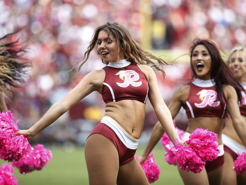 Washington Redskins cheerleaders perform during the Redskins pre