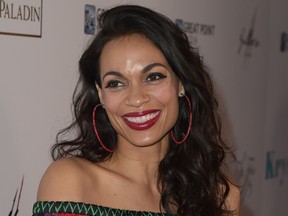 Rosario Dawson arrives at the premiere Of Paladin and Great Point Media's 'Krystal' at the Arclight Theatre on April 5, 2018 in Los Angeles, California. (Photo by Kevin Winter/Getty Images)