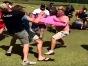 Screen grab from a cornhole brawl in Georgia