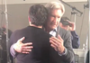 Harrison Ford hugs Alden Ehrenreich during an interview at the press junket for Solo: A Star Wars Story. (Twitter/Entertainment Tonight)