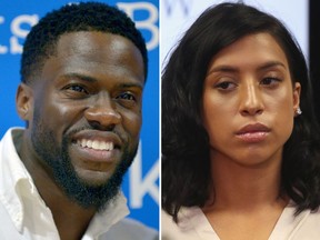 Kevin Hart and Montia Sabbag are seen in a combination shot. (JLN Photography/WENN.com/Frederick M. Brown/Getty Images)