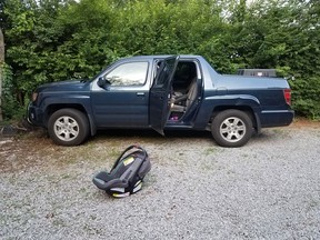 Metro Nashville Police tweeted this photo of the pickup truck where a girl was found dead after being left in the vehicle. (Metro Nashville Police Department/Twitter)