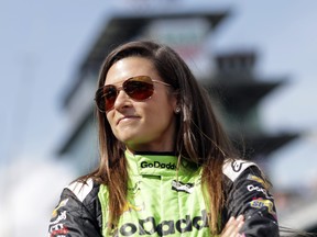 Danica Patrick waits during qualifications for the IndyCar Indianapolis 500 auto race at Indianapolis Motor Speedway on May 20, 2018. (AP Photo/Darron Cummings)