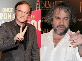 Quentin Tarantino and Peter Jackson (Photo by Isaac Brekken/Getty Images for CinemaCon and AP Photo/Francois Mori)