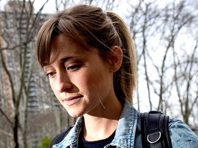 Actress Allison Mack leaves U.S. District Court for the Eastern District of New York after a bail hearing, April 24, 2018 in the Brooklyn borough of New York City. (Drew Angerer/Getty Images)