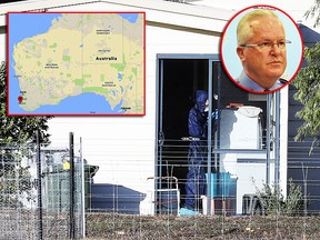 Police forensics investigate the death of seven people in a suspected murder-suicide in Osmington, east of Margaret River, south west of Perth, Australia Friday, May 11, 2018.